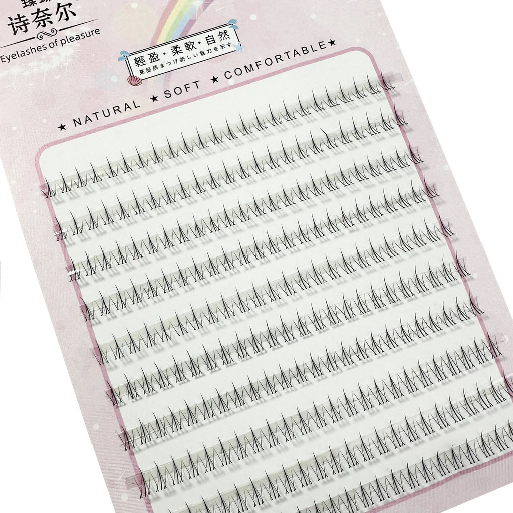 10 hileras bajo extensiones de pestañas, pestañas postizas individuales profesionales para maquillaje, racimos, injerto de pestañas postizas