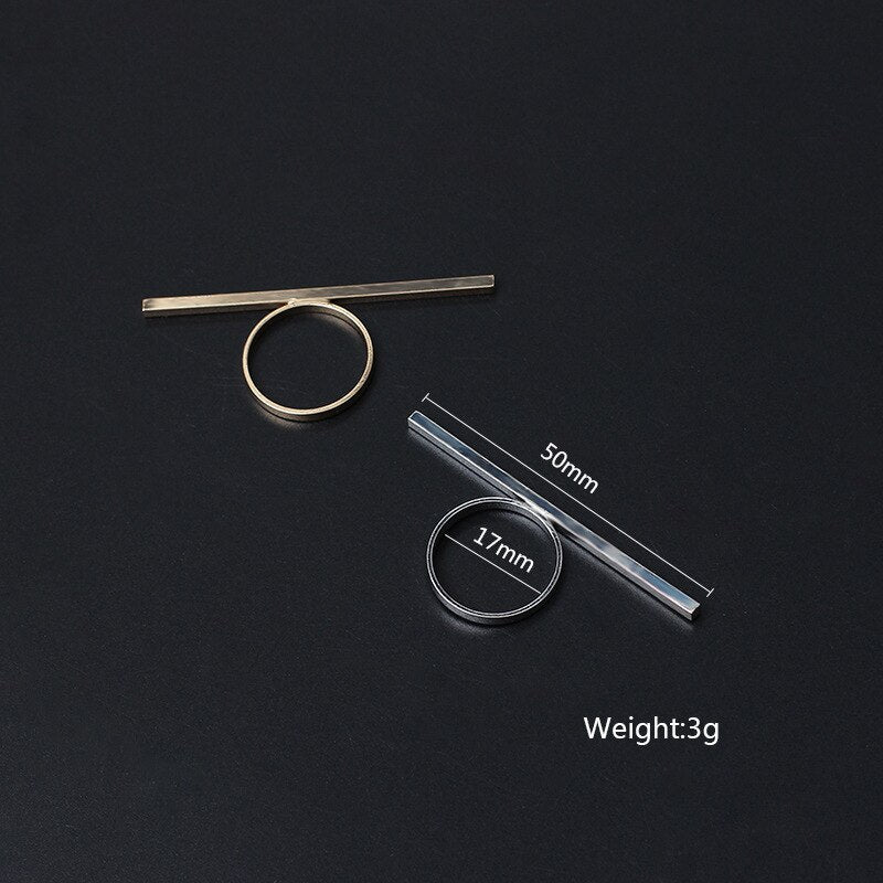 Gold/Silver Color Rings for Women Fashion Copper Long Bar Ring Women Party Rings Simple Jewelry Birthday Gift
