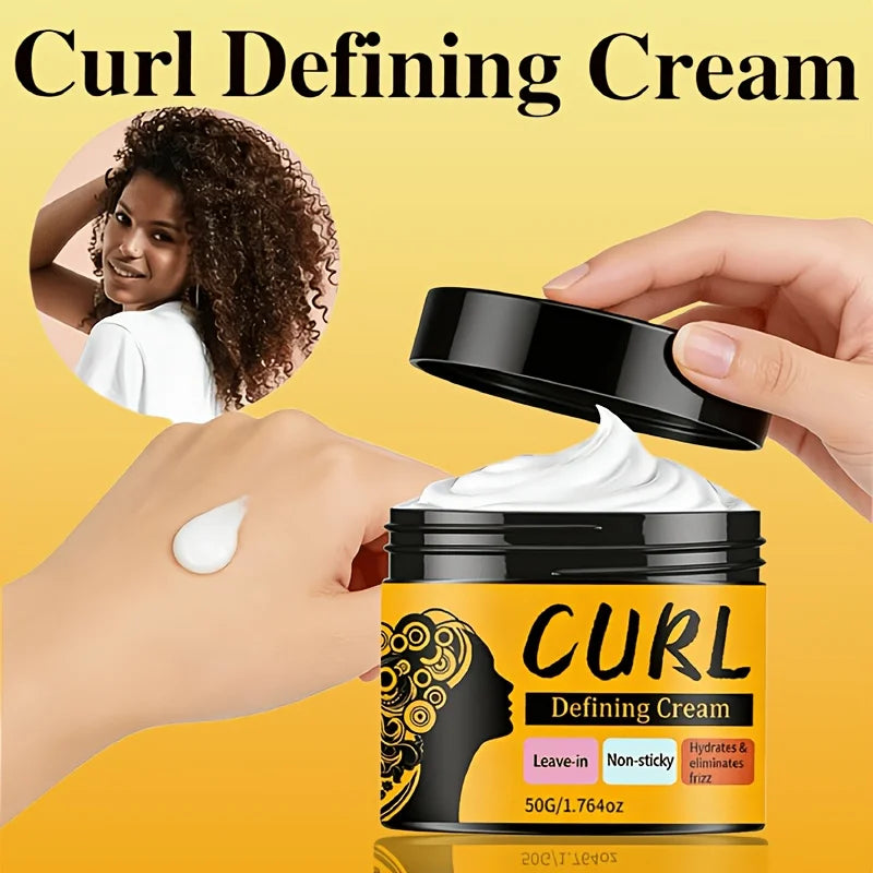 GSWP Black Castor Oil Curling Cream,Moisturizing and Elastic Styling Conditioner for Curly Hair,Frizz Control.50g/100g