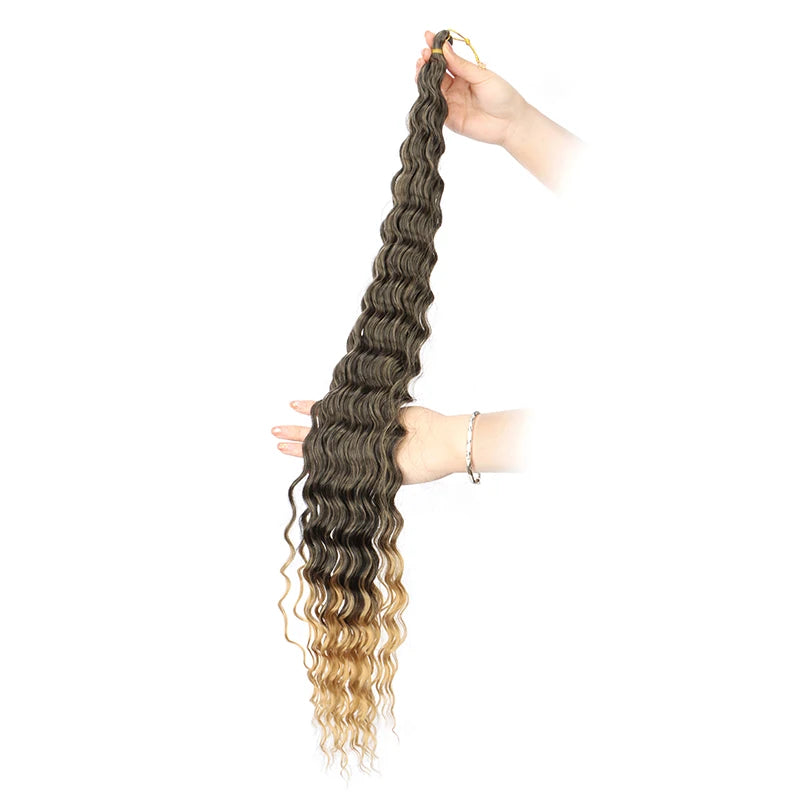 30Inch Synthetic Pre Stretched Deep Wave Crochet Hair