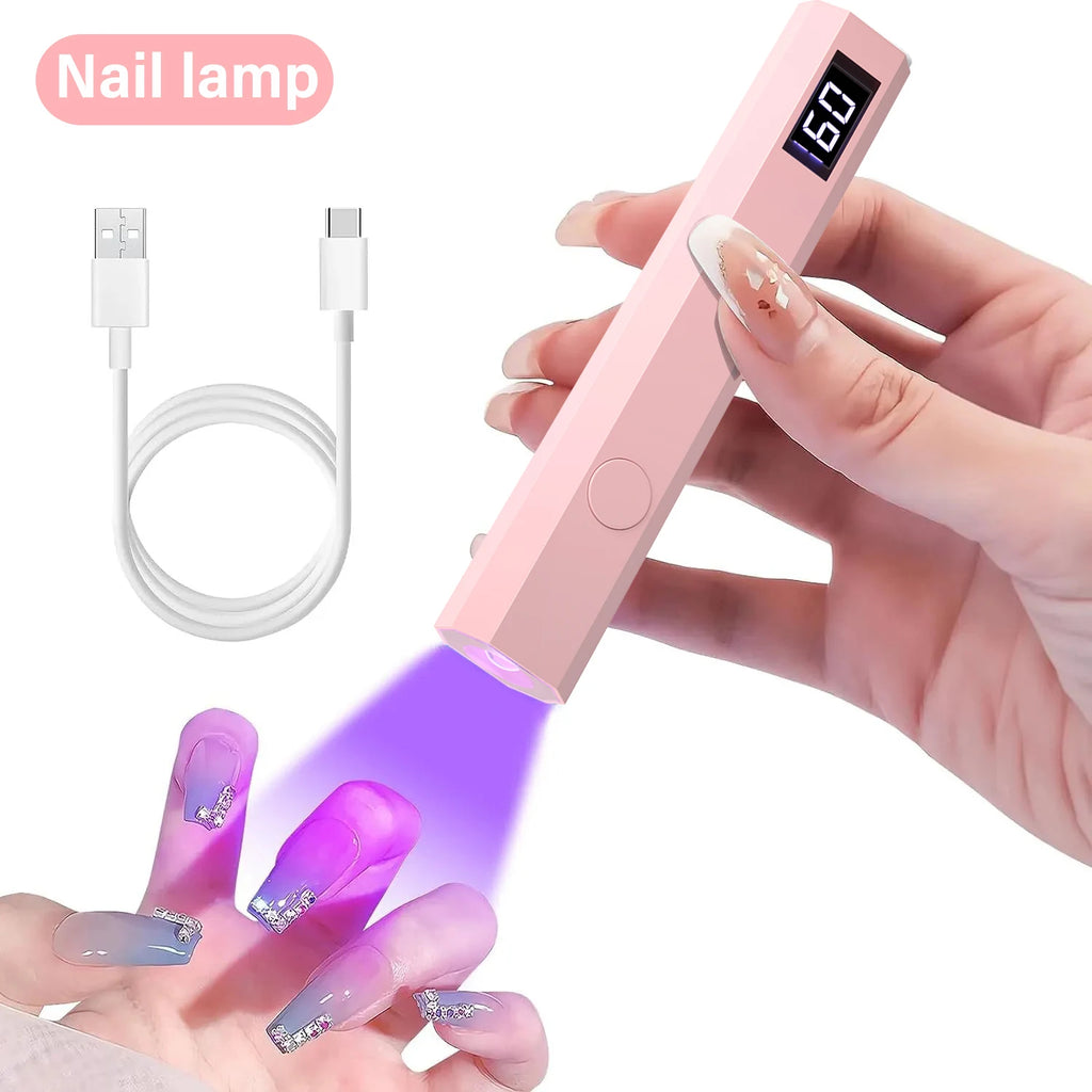 YIKOOLIN Conveniente secador de uñas recargable UV LED portátil Lámpara de curado rápido para todos los esmaltes en gel Mini herramienta de manicura USB portátil