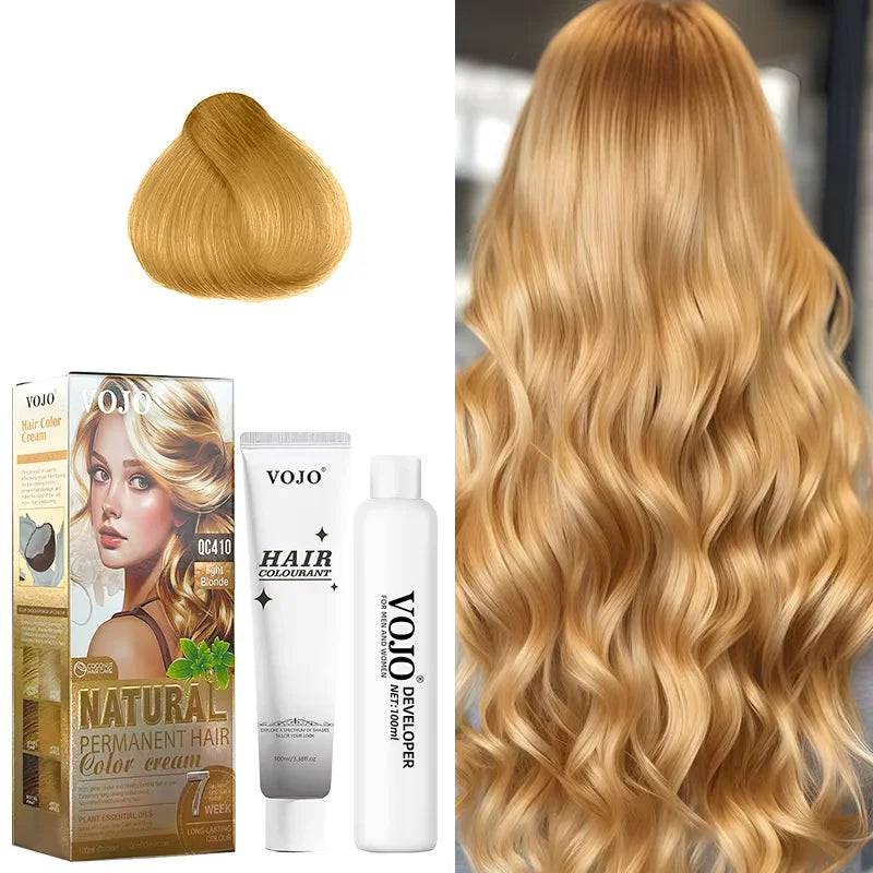 3-in-1 Long-Lasting Hair Dye Shampoo,100ml &100ml Coloring Agent Hair Dye Shampoo for Women and Men,Semi-Permanent Hair Cream