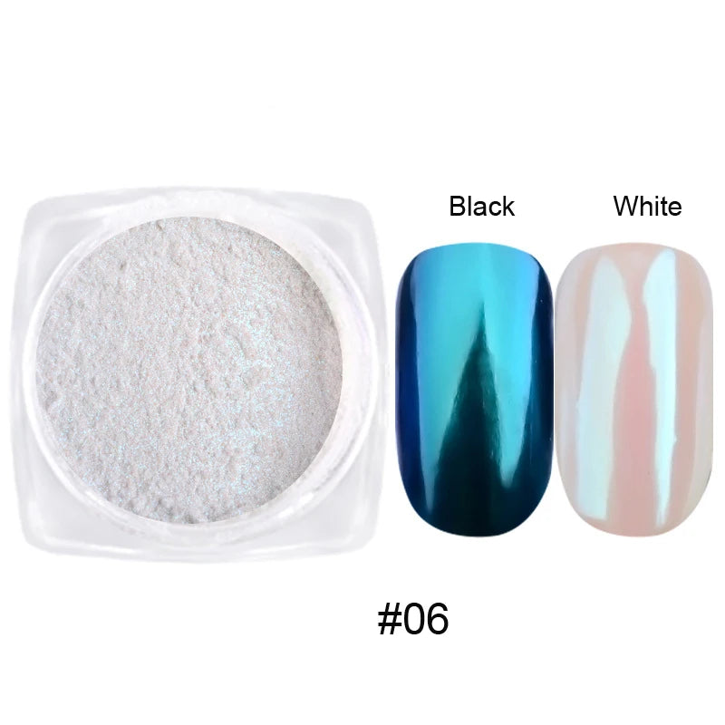 Jars Aurora Nail Powder Pearl Nail Glitter Neon Shimmer Nails Chrome Powder Dipping Powder Decoration Aurora Manicure Pigment
