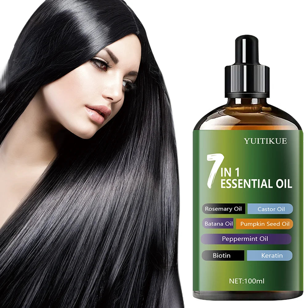 YUITIKUE 7 in 1 Essential Oil Hair Treatment Infused with Rosemary, Batana & Biotin For Healthy Hair 100ml