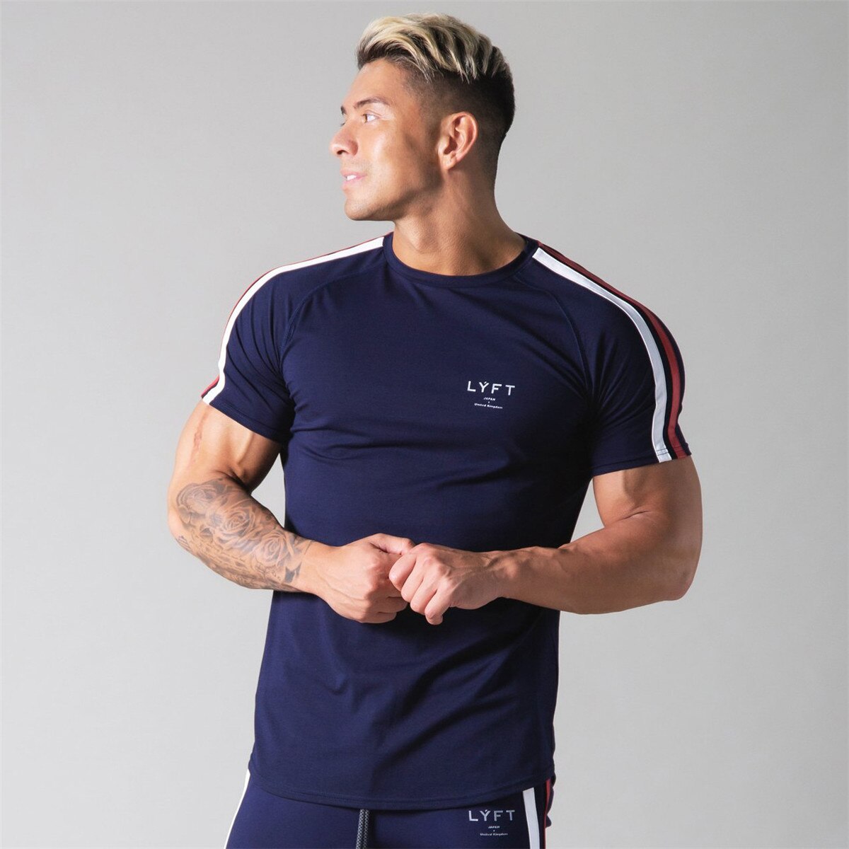 Gym Fitness Shirt Men Running Sport Skinny T-shirt Short sleeve Cotton Tee Top Summer Male Bodybuilding Training Workout Apparel