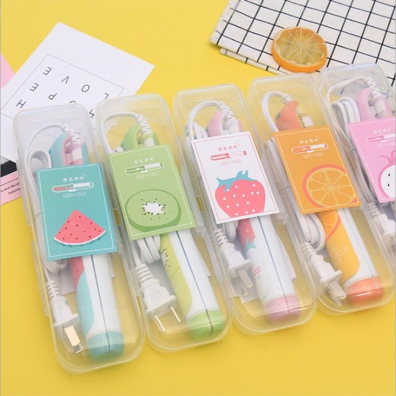 Mini Hair Straightener Small Ceramic Hair Curling Iron Creative Fruit portable Girls Electric Hair Straightening Iron Tools