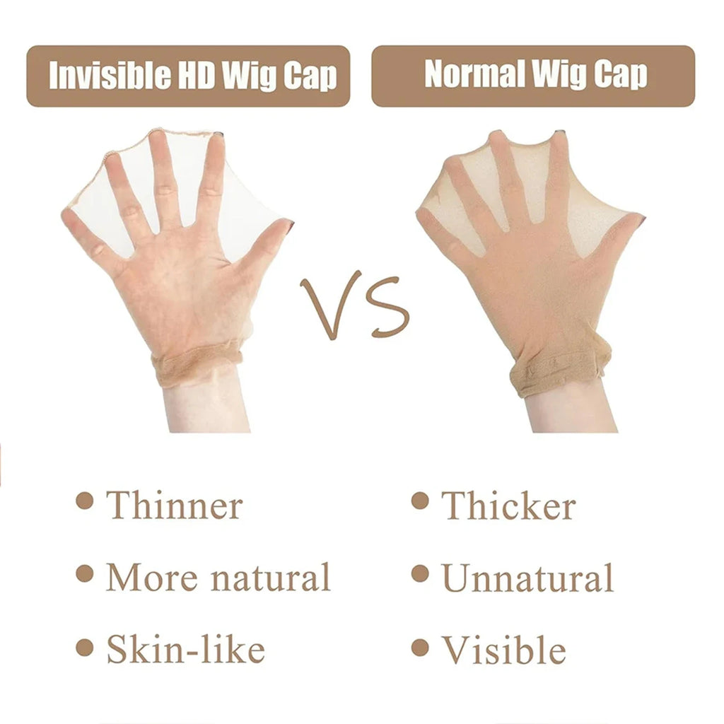 Wholesale HD Wig Caps High Quality Transparent HD Hair Nets Weave Nylon Stretchy Lace Front Wig Cap for Women Men Light Brown