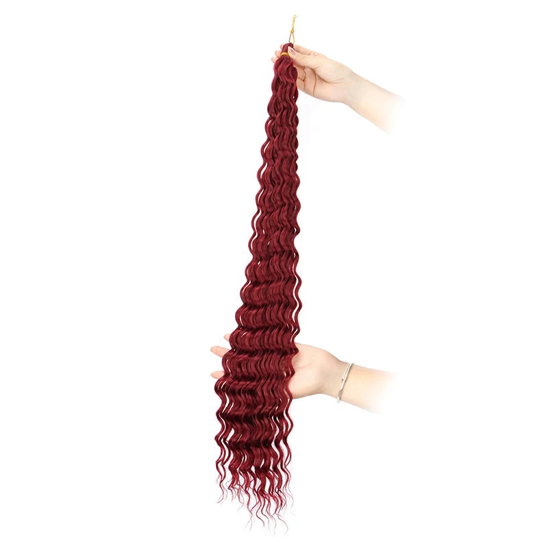 30Inch Synthetic Pre Stretched Deep Wave Crochet Hair