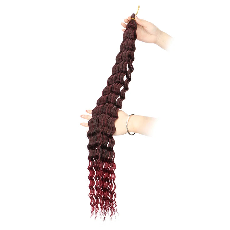 30Inch Synthetic Pre Stretched Deep Wave Crochet Hair