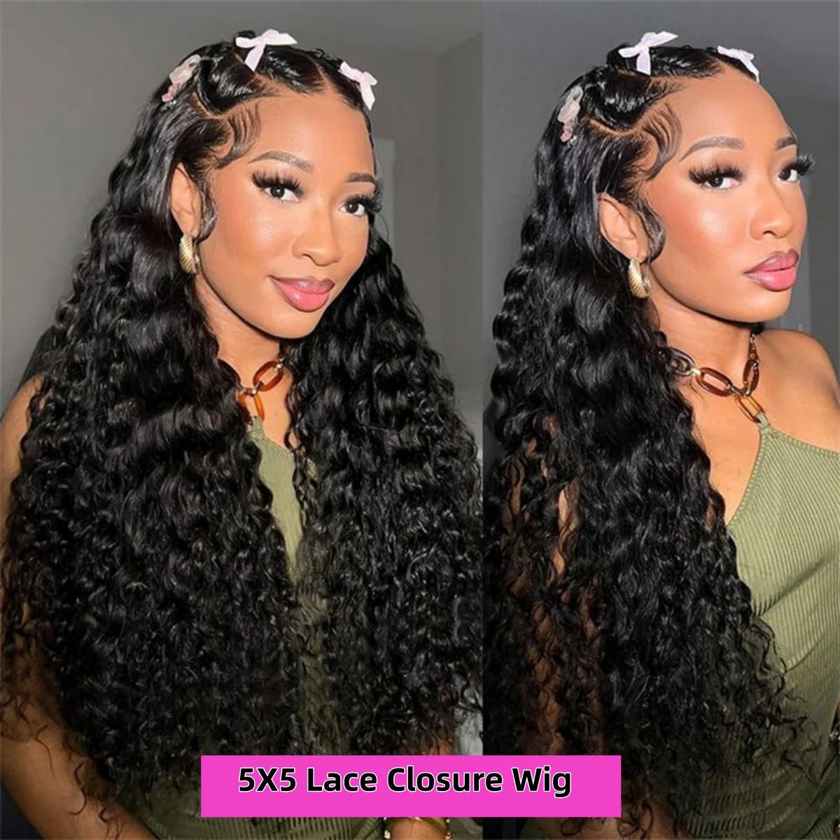 Burmese Curly Deep Wave Human Hair Wig 13x6 HD Lace