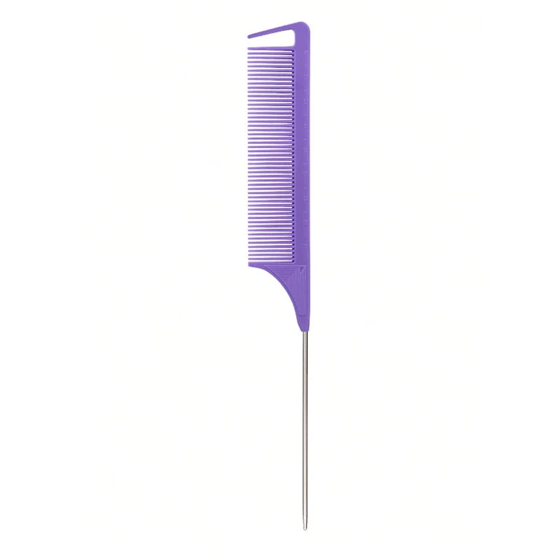 1pc Professional Pointed Tail Hair Comb Salon Cut Comb Styling Stainless Steel Spiked Salon Hair Care Hairdresser Styling Tool