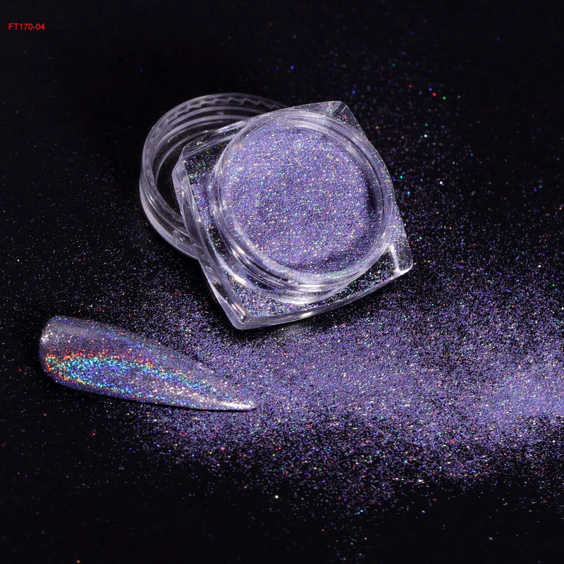 Jars Aurora Nail Powder Pearl Nail Glitter Neon Shimmer Nails Chrome Powder Dipping Powder Decoration Aurora Manicure Pigment
