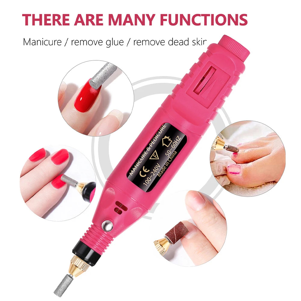 LULAA Set de Taladro Eléctrico para Uñas, Equipo de Molienda para Pedicura, Molinillo para Manicura, Herramienta Profesional de Pulido de Uñas
