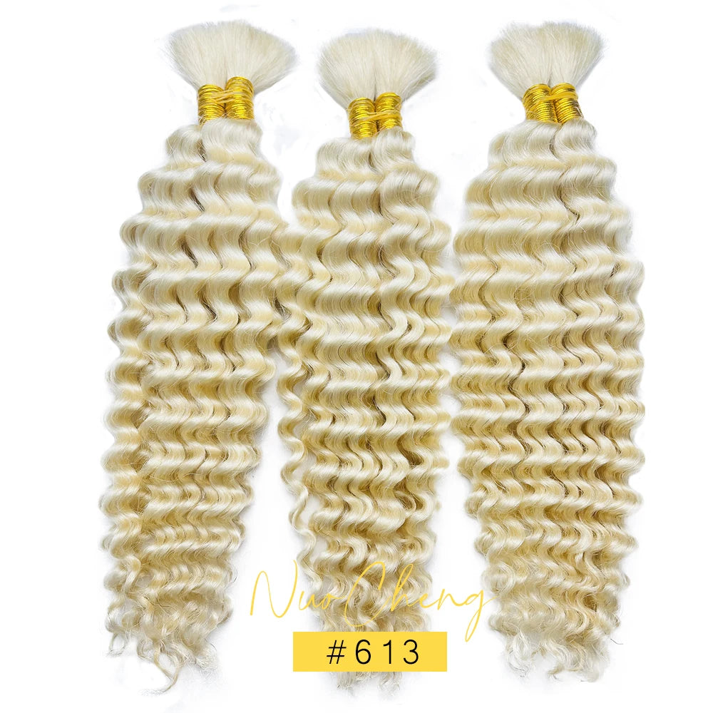 Brazilian Virgin Deep Wave Human Hair for Braiding