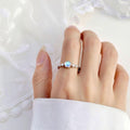 100% 925 Sterling Silver Rings For Women Moonstone Zircon Ring