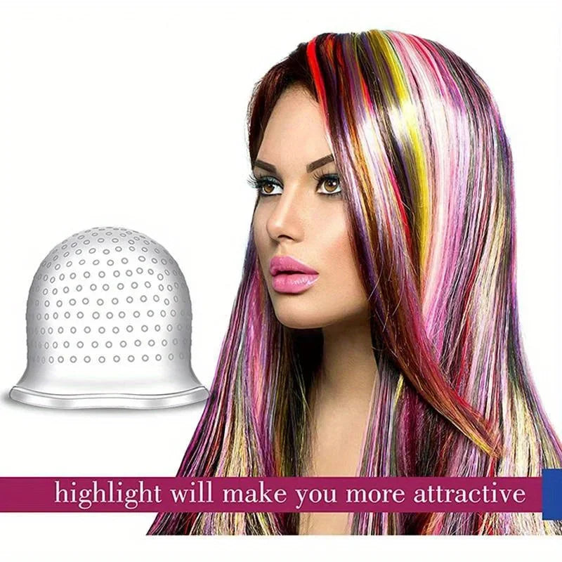 1pcs Silicone Hair Coloring Cap Hook Needle Pink Professional Dyeing Tool Highlight Dyeing Frosting Dyeing Hats Barber Hair