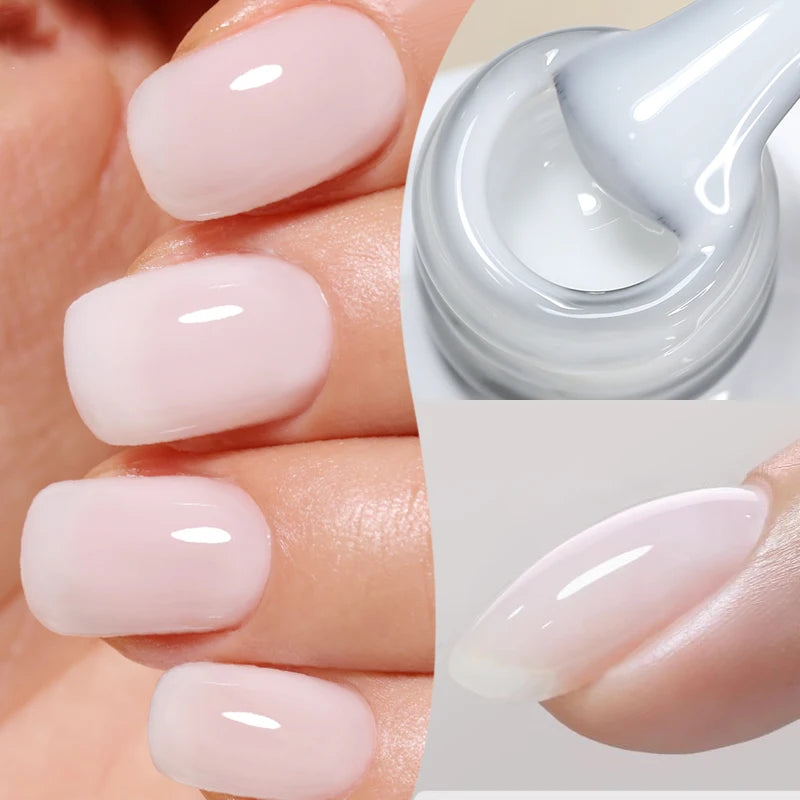 BORN PRETTY 10ml Esmalte de Uñas de Gel Blanco Leche Traslúcido Semipermanente Soak Off UV LED Barniz para Uñas Manicura Nail Art