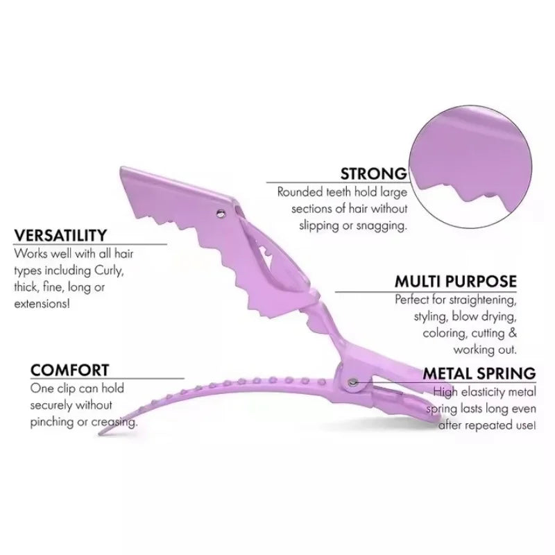 6PCS Alligator Hair Clips Hairdressing Clamps Claws Section Clip Barber Crocodile Hairpin Salon Styling Tools Hair Accessories