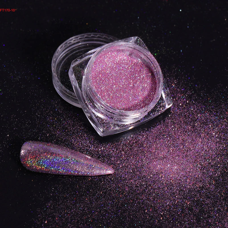 Jars Aurora Nail Powder Pearl Nail Glitter Neon Shimmer Nails Chrome Powder Dipping Powder Decoration Aurora Manicure Pigment
