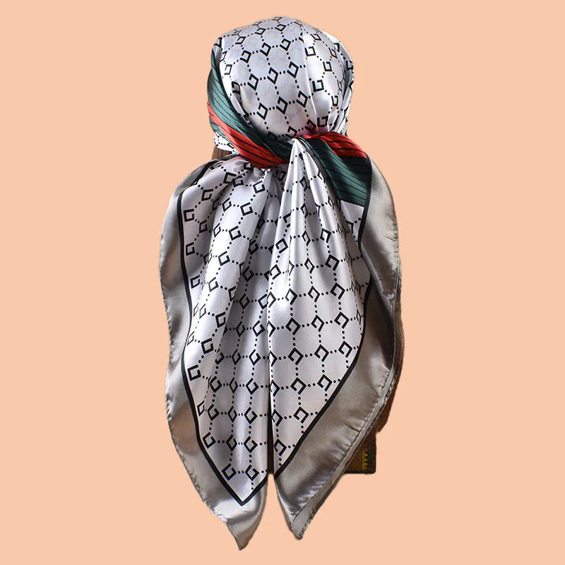 1PC Women's Summer Beach Accessory Fashion Satin Square Scarf 90*90inch Multi-use Headscarf Party Use Versatile Hair Towel