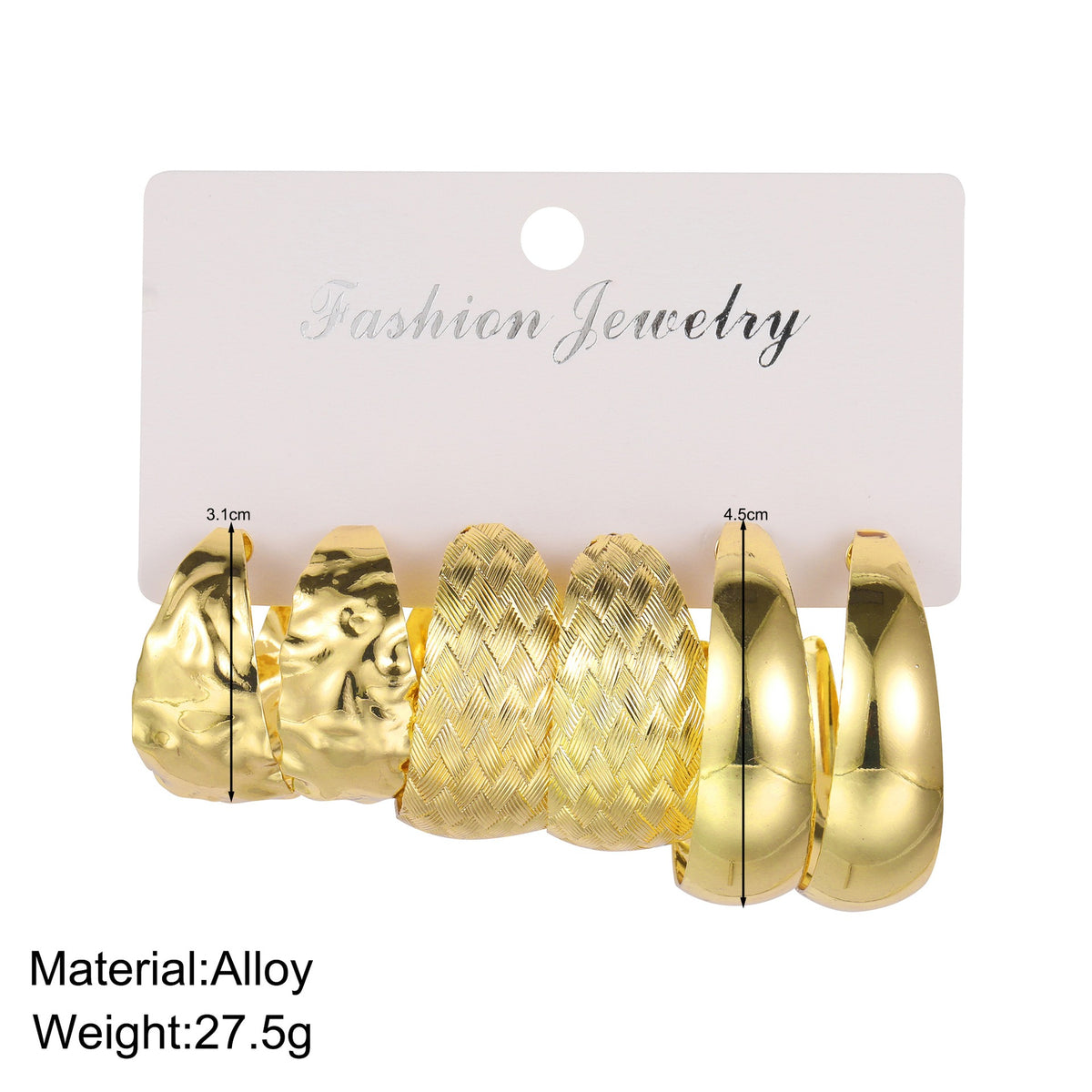 Vintage Big Circle Hoop Earring Set for Women Girl