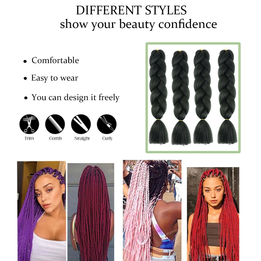 24 Inches Ombre Jumbo Braiding Hair Synthetic