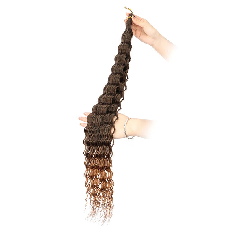 30Inch Synthetic Pre Stretched Deep Wave Crochet Hair