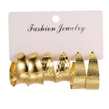 Vintage Big Circle Hoop Earring Set for Women Girl
