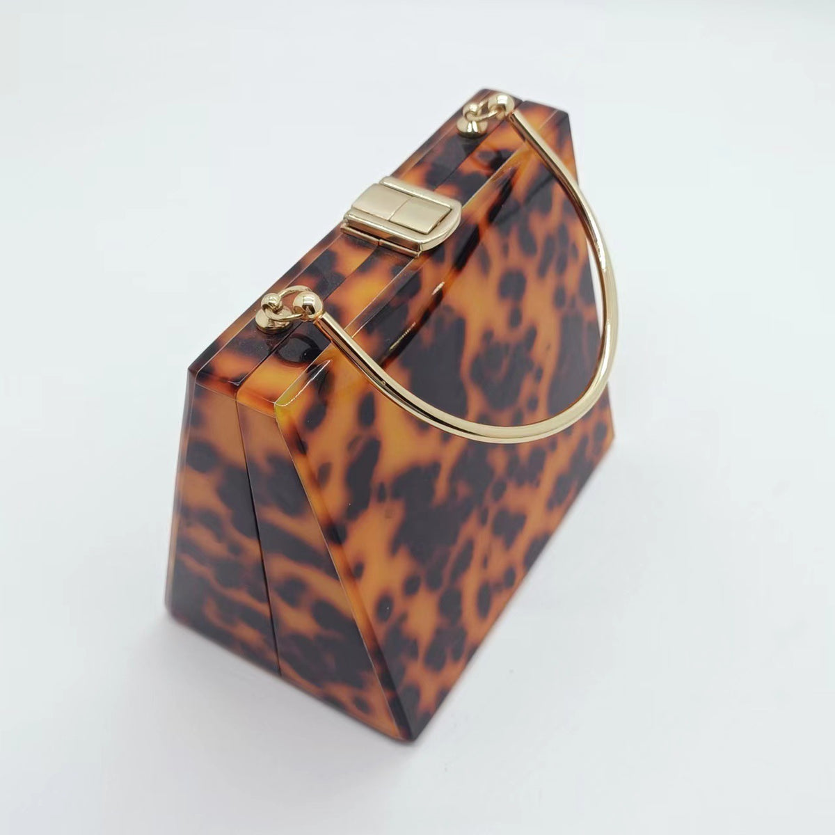 Luxury Leopard Women Evening Acrylic Clutch Bag Designer With Metal Bag Handle Lady Party Wedding Clutch Purse Wallets Chain Bag