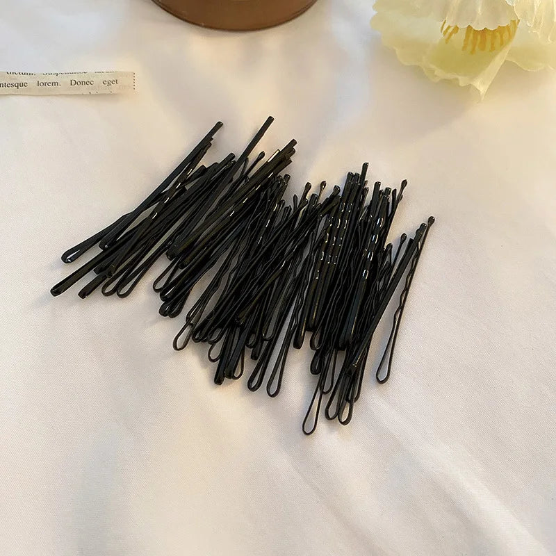 50pcs 100pcs 200 Pcs Black Hair Clips Set For Women Bobby Pins Invisible Wave Curly Side Hairgrip Hairstyle Accessories B