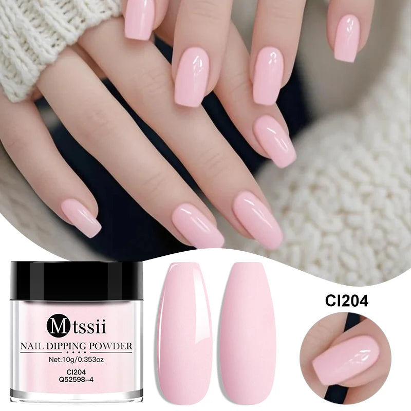 MTSSII 10g Nail Dipping Powder Natural Dry No Lamp Cure DIY Nail Art Decoration Pigment Dust Glitter Long Lasting Manicure Salon