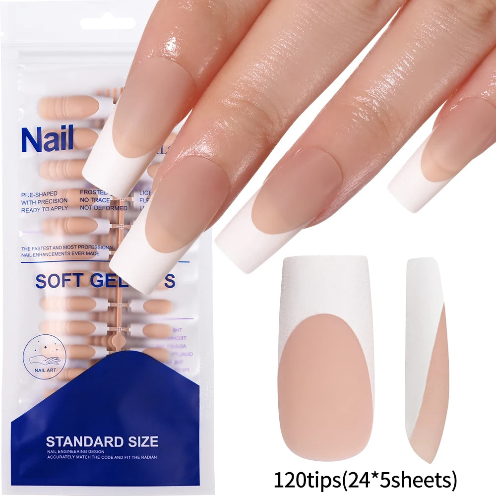 100Pcs Light Pink Press on Nails Short Medium Square Wearable Fake Nails Tips 10 Sizes Full Cover False Nails Finger Decoration