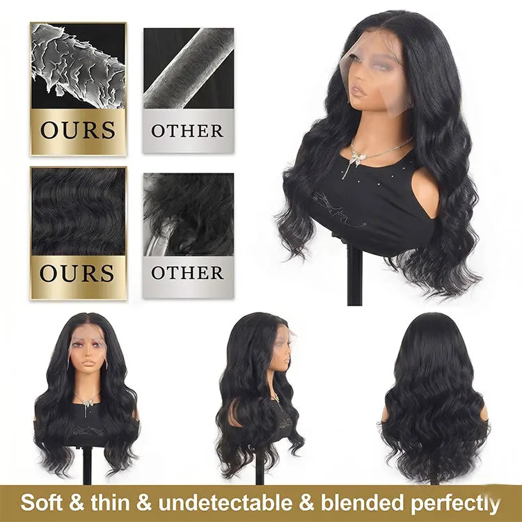 30 38 Inch Body Wave Human Hair Lace Front Wigs