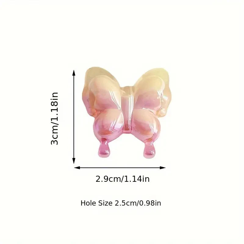 DIY accessories color gradient phoenix tail butterfly cartoon hair accessories butterfly UV plated acrylic material loose beads