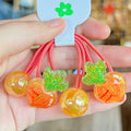 2 Pcs Cute Cartoon Scrunchies Girls Children Elastic Hair Rubber Band Accessories Tie Hair Bead Rope Headdress Headwear Ornament