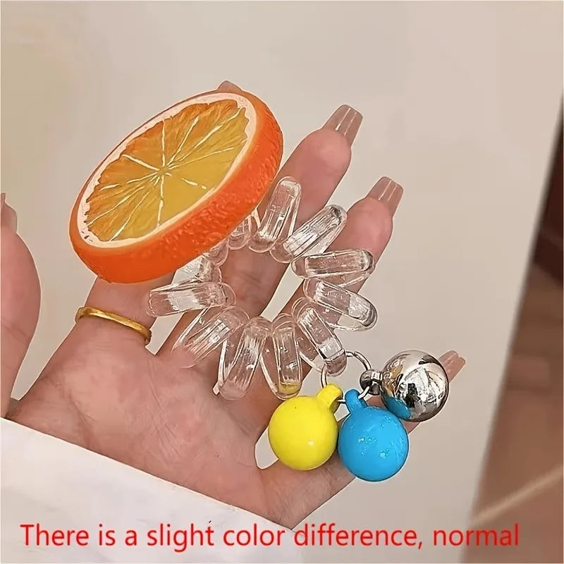 1/3pcs Orange Lemon Lime Hair Tie Fresh Summer Telephone Cord Cute Fruit Hair Accessory for Bun Hairstyles Sweet Birthday Gift