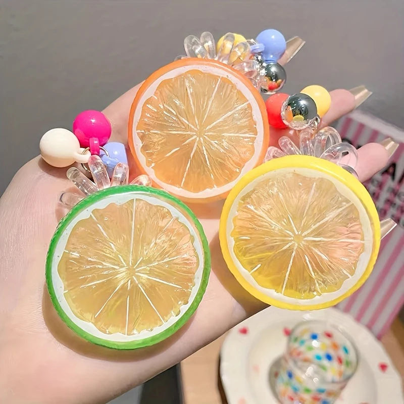 1/3pcs Orange Lemon Lime Hair Tie Fresh Summer Telephone Cord Cute Fruit Hair Accessory for Bun Hairstyles Sweet Birthday Gift