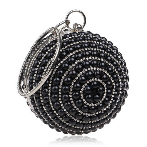 Ball Diamond Tassel Women Party Metal Crystal Clutches Evening  Wedding Bag Bridal Shoulder Handbag Wristlets Clutch