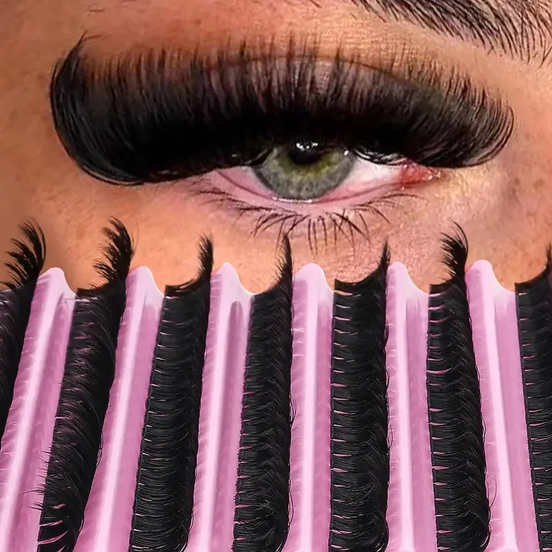 200Pcs DIY Personal Lashes 40P Eyelash Cluster Natural Look Wispy Lashes 9-16MM D Curly Hair Personal Clusters Lashes Fluffy