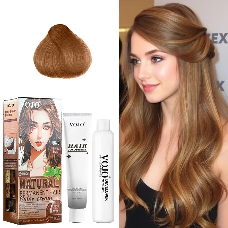 3-in-1 Long-Lasting Hair Dye Shampoo,100ml &100ml Coloring Agent Hair Dye Shampoo for Women and Men,Semi-Permanent Hair Cream