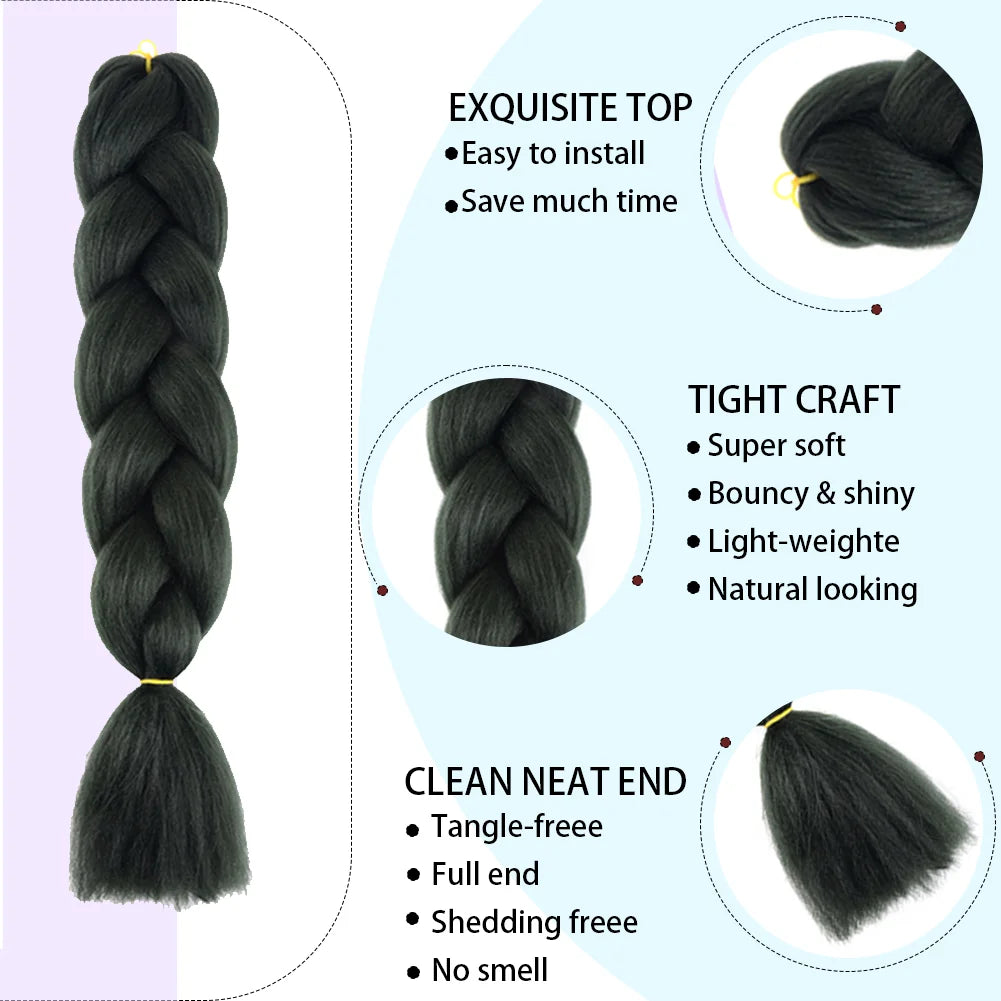 24 Inches Ombre Jumbo Braiding Hair Synthetic