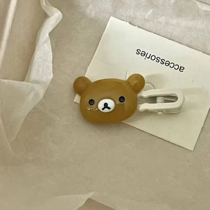 Cute Bear Hairpins Set Preppy Headdress Plastic Hair Sweet Accessories Friend Gifts