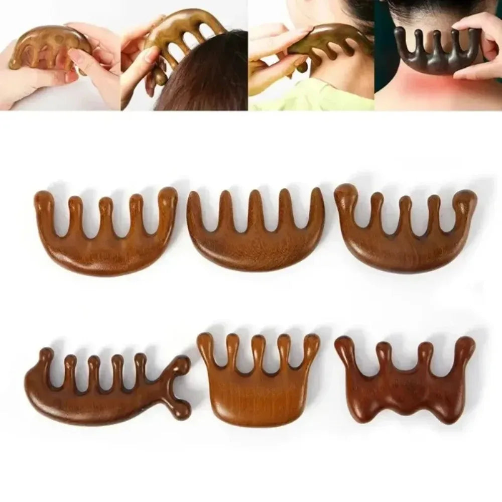 Wide Tooth Gua Sha Massage Comb Facial Massager for Head Face Scalp And Body - Guasha Scraping Tool