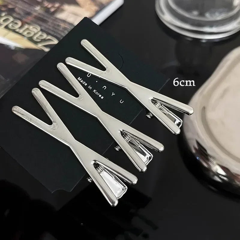 Sliver Hair Root Fluffy Clips Women Simple Metal Hair Fixed Clips Hairdressing Section Clips Barber Salon Hair Cut Styling Tools