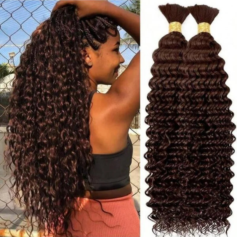 Deep Wave Human Hair For Braiding - 2 Bundles
