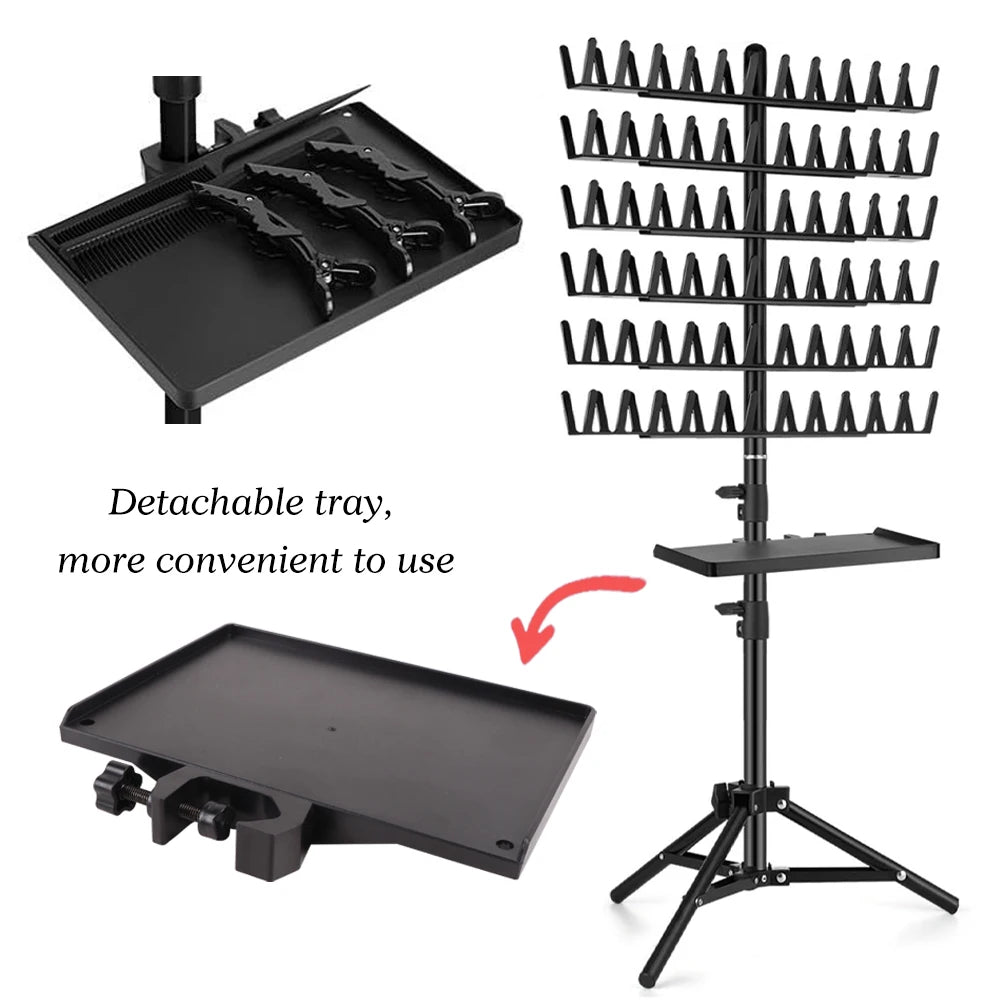 Hair Extension Holder Hanger Stand Braiding Hair Rack Double-Side Extension Display Holder Hair Separator Holder For Salon Home