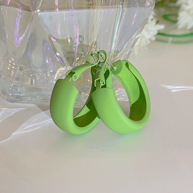 925 Silver Stud Earrings Geometric Earrings Macaron Color Summer Color Earrings  New Candy Color C Type Earrings Women