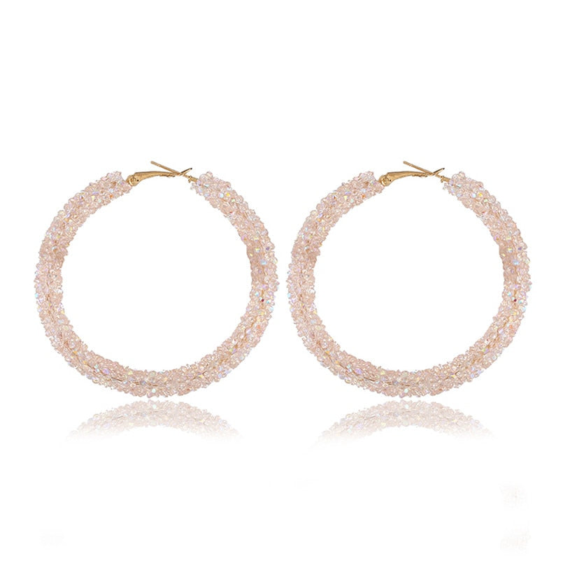 Bohemia Round Austrian Crystal Stud Earrings Fashion Shiny rhinestone Cheap Hoop Earring