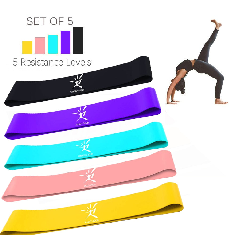 5 Colors Latex Resistance Bands Fitness Set Rubber Loop Bands Strength Training Workout Expander Gym Equipment Elastic Bands