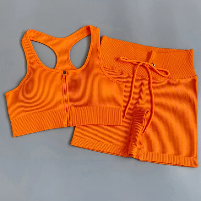 2/3/5PC Women's tracksuit Seamless Yoga Set Workout Sportswear Gym Clothing Drawstring High Waist  Leggings Fitness Sports Suits